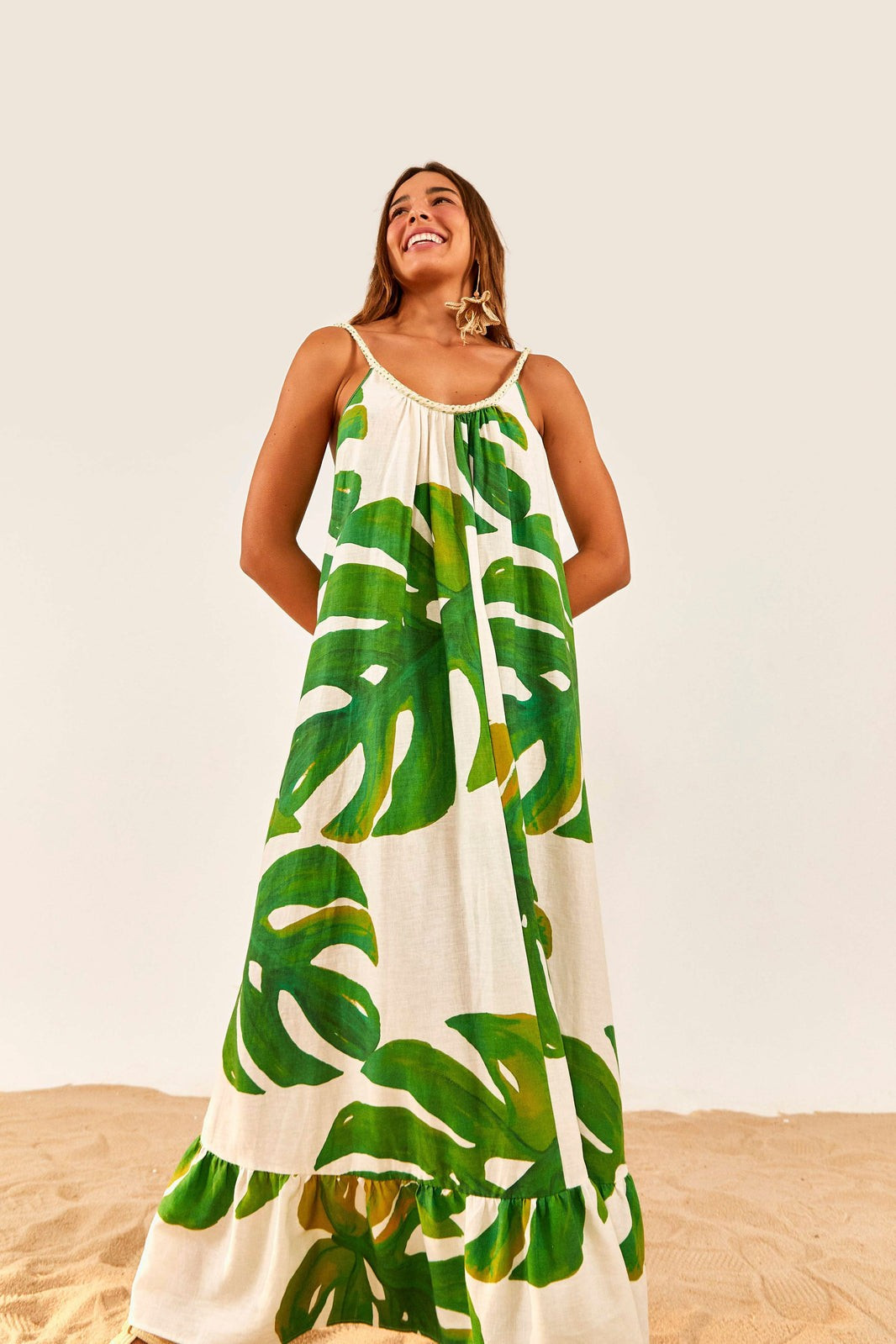 White Monstera Maxi Dress | FarmRio (US)