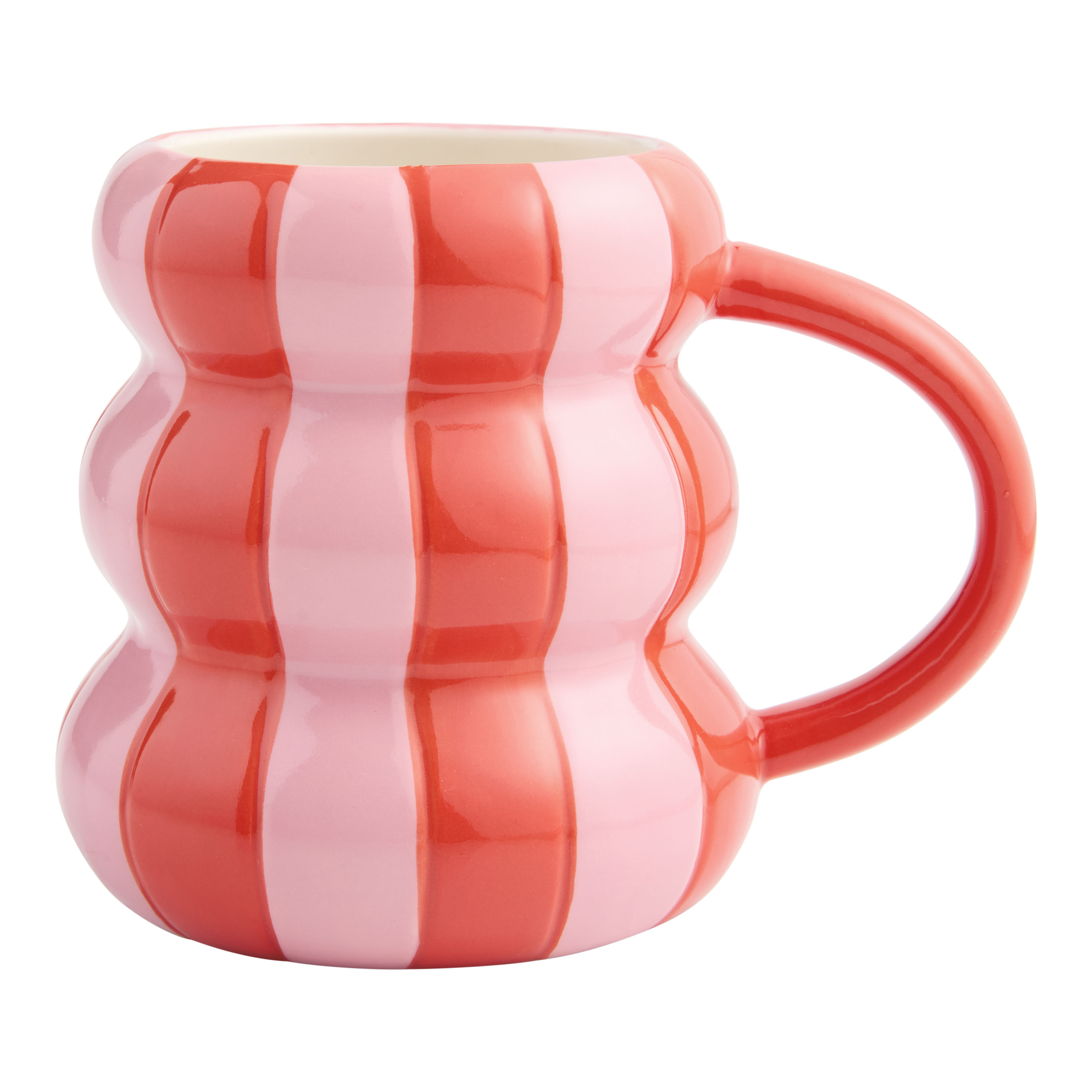 Wavy Bubble Stripe Hand Painted Ceramic Mug - World Market | World Market