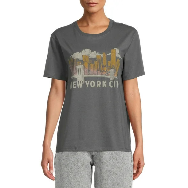 Time And Tru Women's Graphic Tee with Short Sleeves - Walmart.com | Walmart (US)