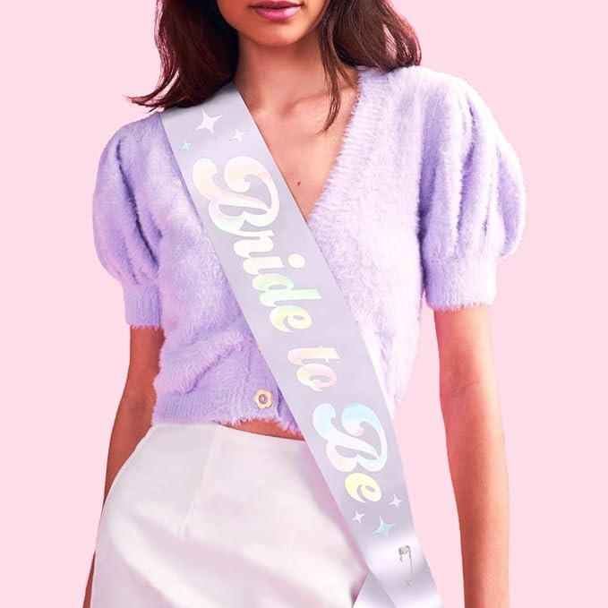 xo, Fetti Bride to Be Iridescent Sash | Bachelorette Party Decorations, Last Disco, Pastel Bridal... | Amazon (US)