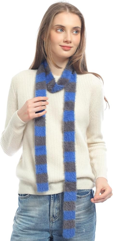 SUNDSGT Skinny Scarf Neckerchief Knit Striped Scarf for Women Fashion Cute Accessories Spring Fal... | Amazon (US)