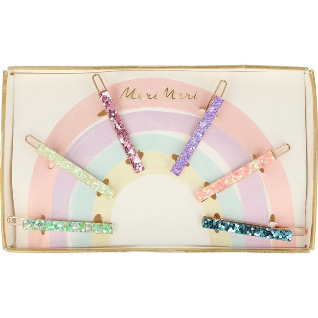 Glitter Rainbow Hair Clips | Maisonette