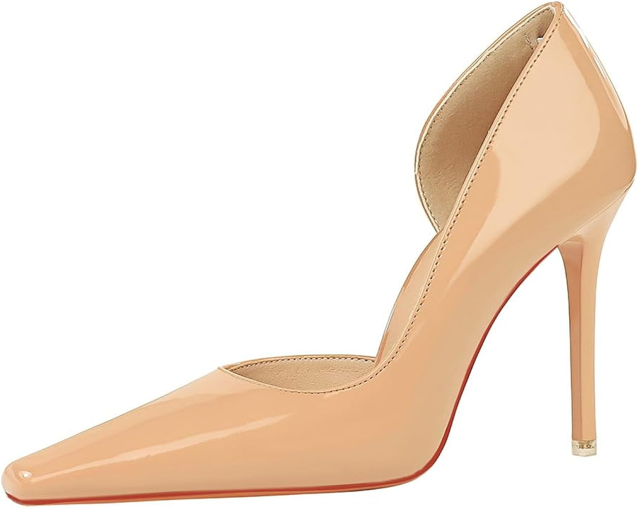 Women Pumps Simple Bright Patent Leather Shoes Pointed-Toe Side Hollow Out Thin Heels Pumps for Ladies Shopping Shoe 3287-1 | Amazon (US)