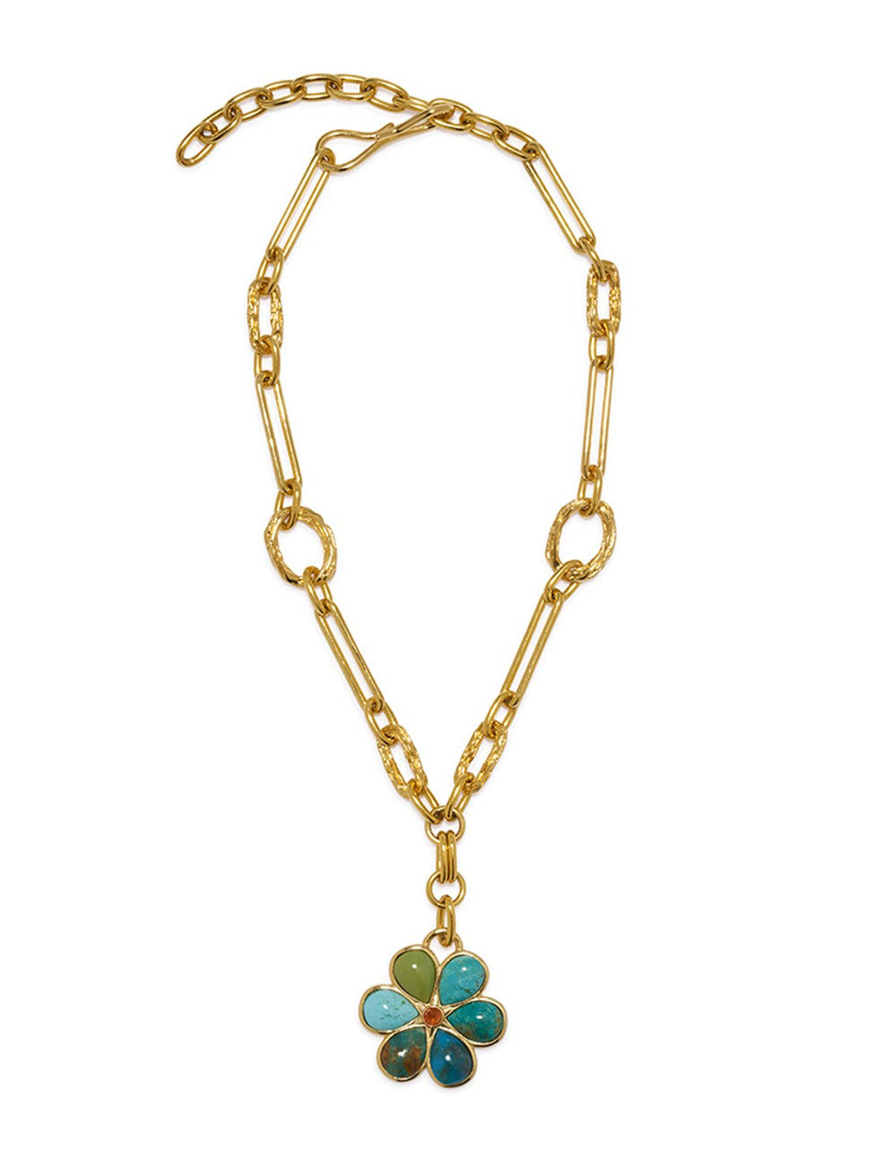 Women's 18K Gold-Plated, Turquoise & Citrine Daisy Pendant Necklace - Turquoise | Saks Fifth Avenue