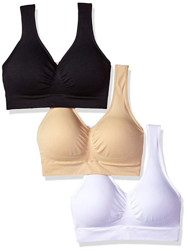 MIRITY Padded Sports Bras for Women Freedom Seamless Spandex Yoga Bra Pack of 3 | Amazon (US)