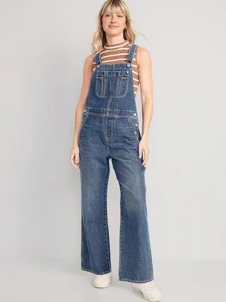 Baggy Wide-Leg Non-Stretch Jean Overalls for Women | Old Navy (US)