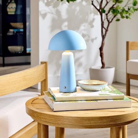 Better Homes & Gardens 9.5" Blue Dome Rechargeable LED Portable Lamp with Dimmable Touch Sensor | Walmart (US)