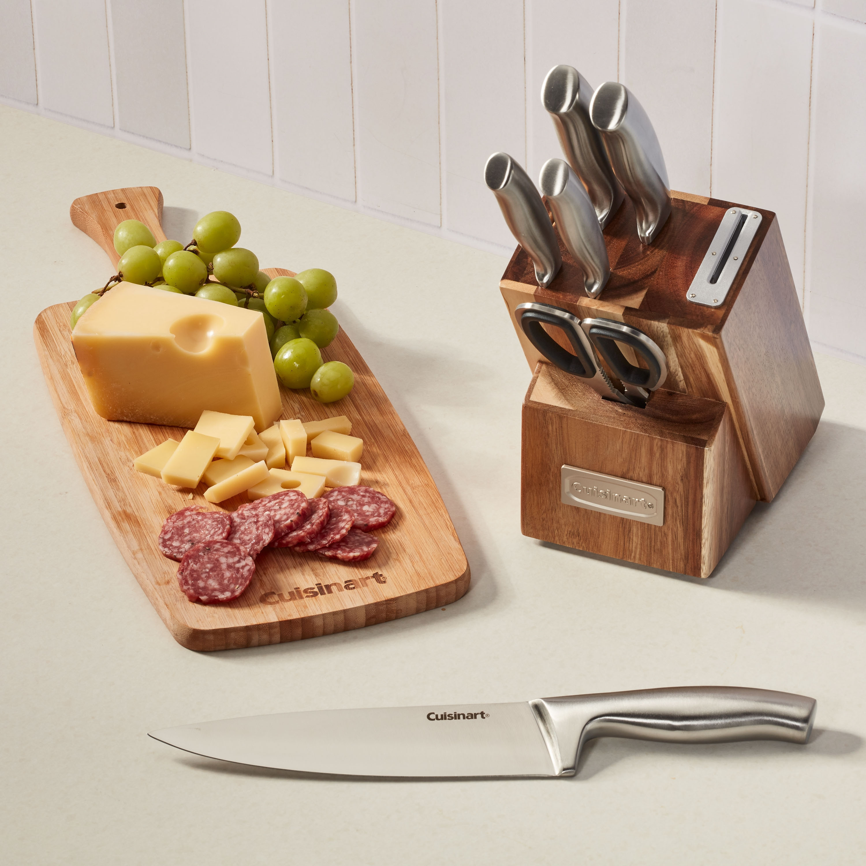 7pc Stainless Steel Essentials Block Set with Built in Sharpener | Cuisinart