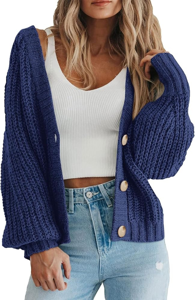 PRETTYGARDEN Women's Chunky Knit Open Front Cardigan Sweaters Fall Outfits | Amazon (US)