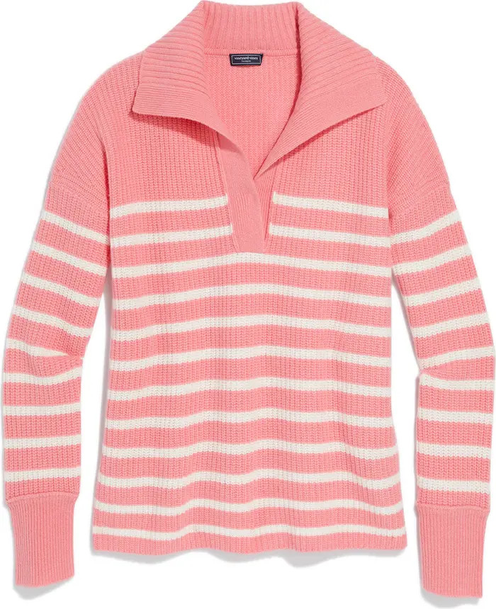 vineyard vines Stripe Cashmere Polo Sweater | Nordstrom | Nordstrom