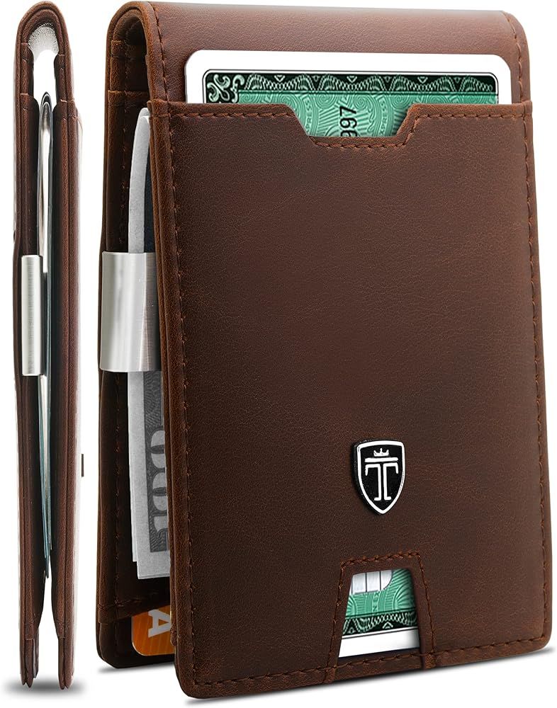 TRAVANDO Mens Slim Wallet with Money Clip AUSTIN RFID Blocking Bifold Credit Card Holder for Men ... | Amazon (US)