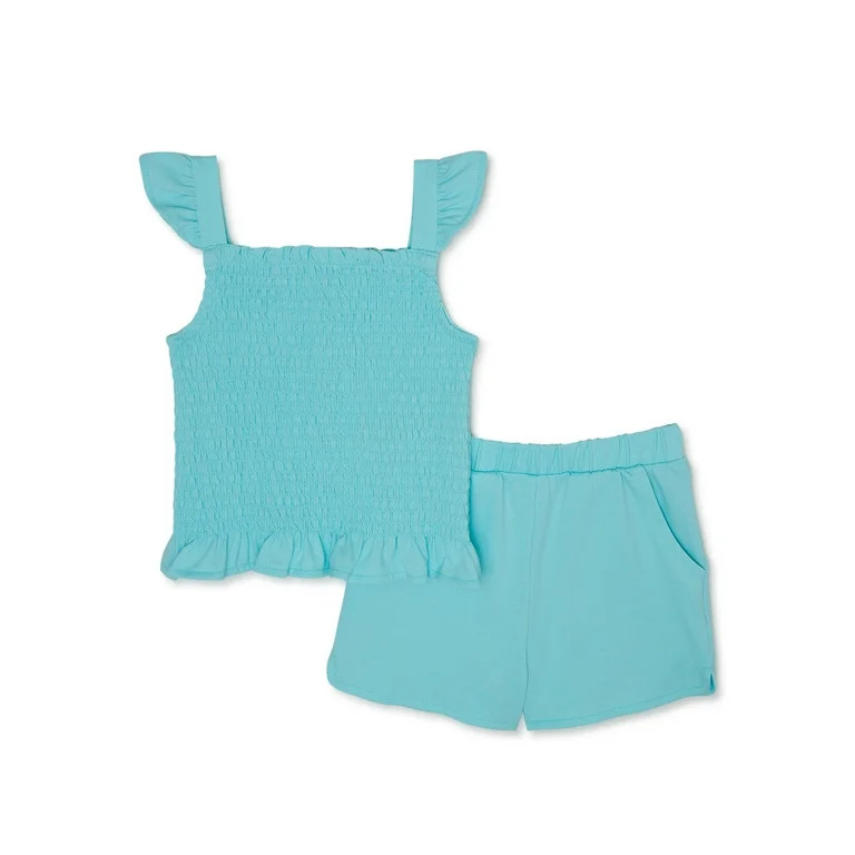 Wonder Nation Toddler Girls Short Set, Sizes 12M-5T | Walmart (US)