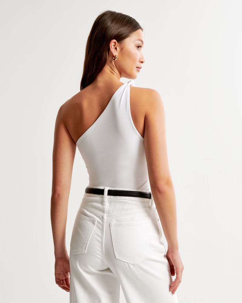 Women's Asymmetrical Draped Bodysuit | Women's Tops | Abercrombie.com | Abercrombie & Fitch (US)