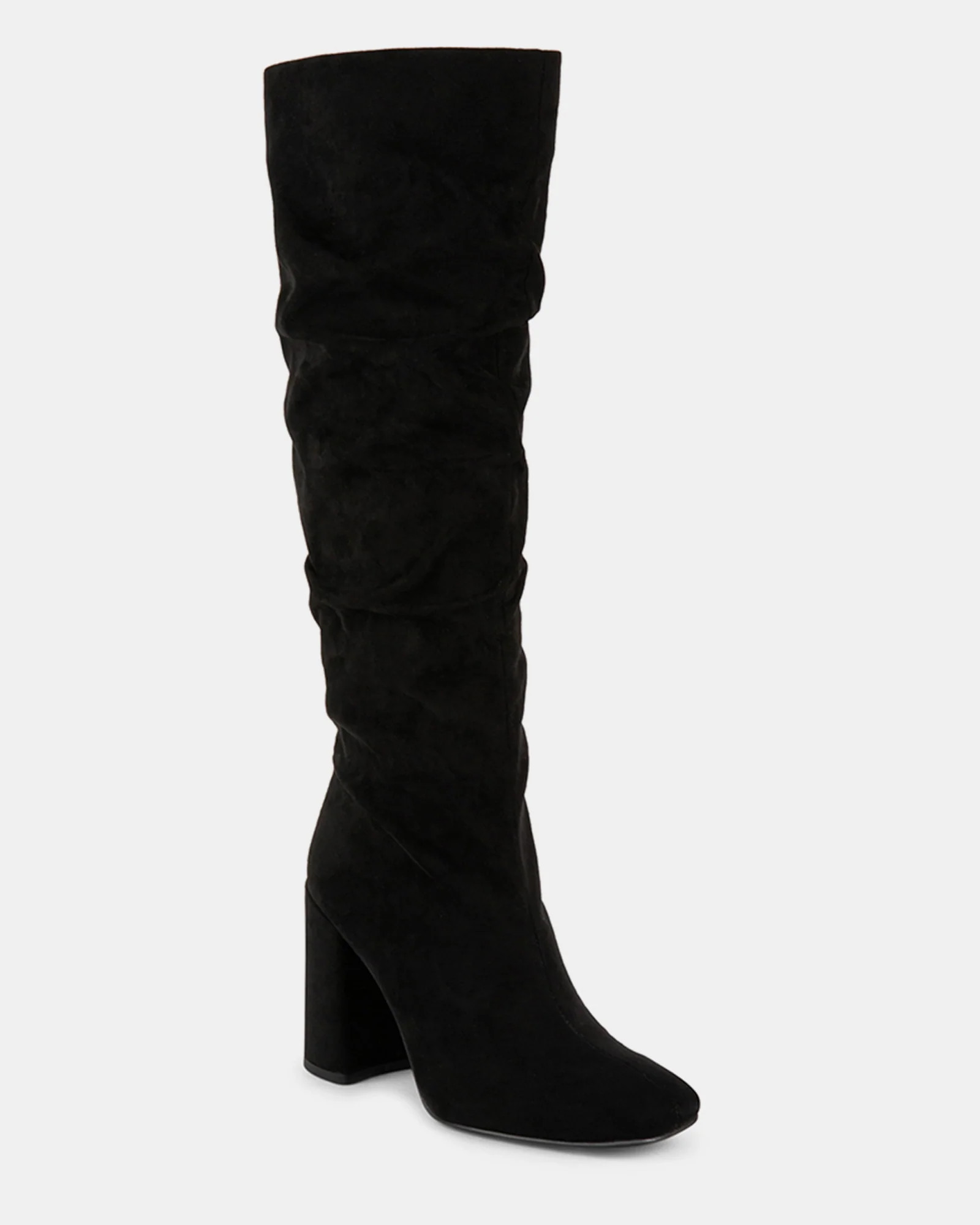 WRING Black Faux Suede Knee-High Boots | Women's Designer Boots | Steve Madden (Canada)