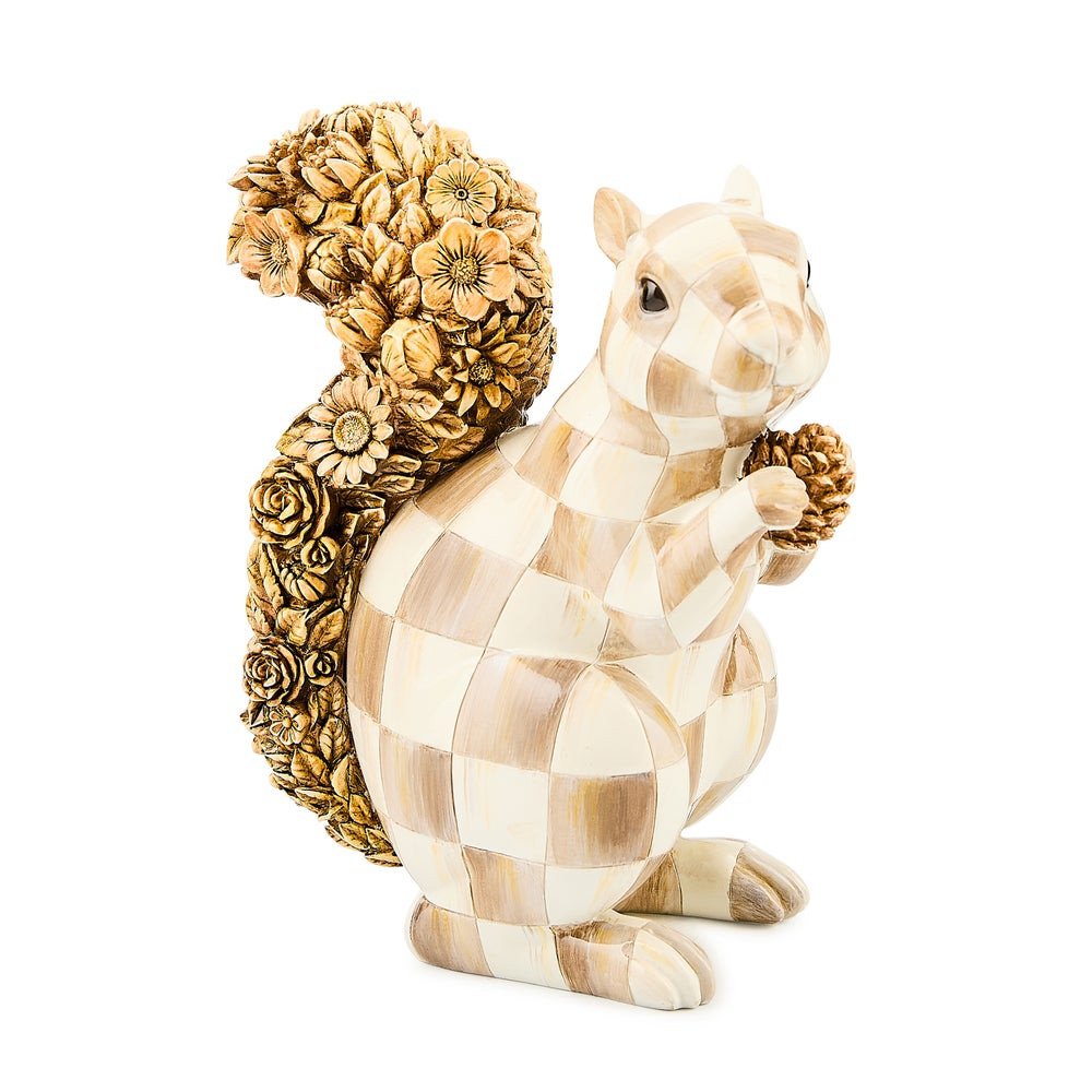 Mocha Check Squirrel Figurine | MacKenzie-Childs