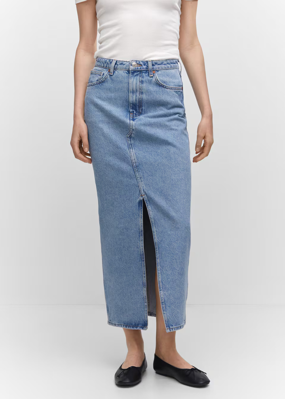 Slit denim skirt -  Women | Mango USA | MANGO (US)