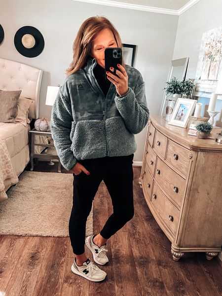 Casual outfit alert 🚨 Obsessed over this Reebok jacket❤️ Comes in more colors, fits tts, great for layering! Joggers are from Target, very lightweight and fits tts. New Balance sneakers 

Casual outfit, sneakers, gym outfit, workout, athletic pants, joggers, Sherpa jacket, weekend outfit, Walmart fashion, Walmart finds, Walmart deals

#LTKunder50 #LTKsalealert #LTKshoecrush