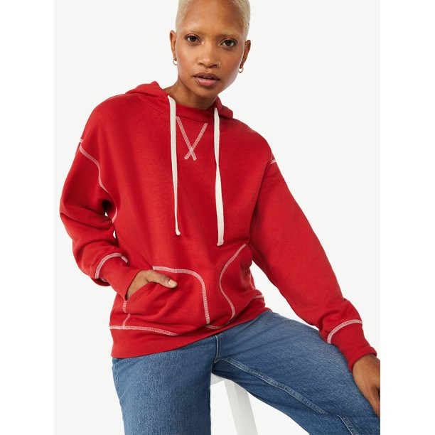 Free Assembly Women's Double Pocket Tunic Hoodie - Walmart.com | Walmart (US)