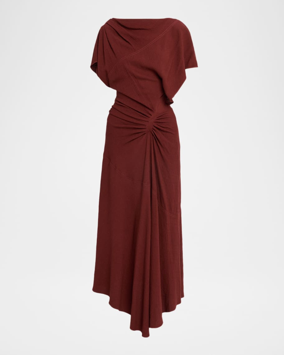 A.L.C. Dena Draped Crepe Midi Dress | Neiman Marcus