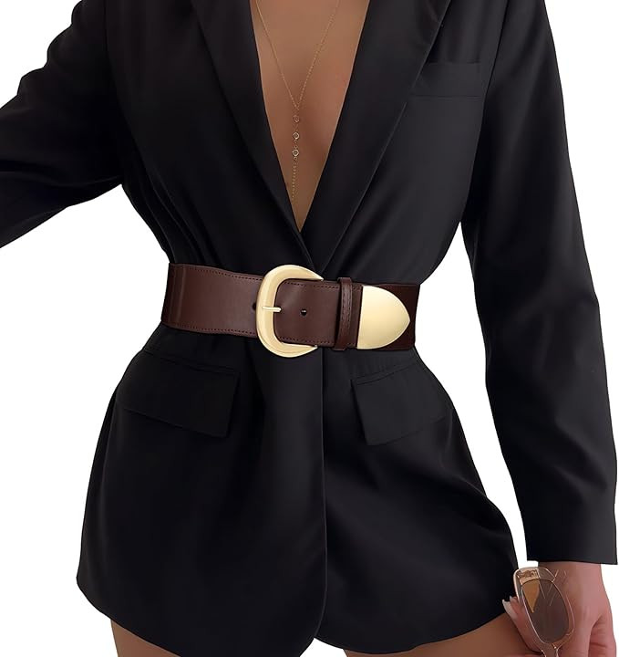 Women Wide Elastic Waist Belt for Dresses Fashion Thick Stretchy Belt for Trendy | Amazon (US)