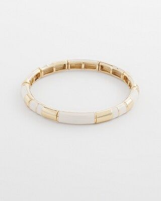 White Colorblock Stretch Bracelet | Chico's