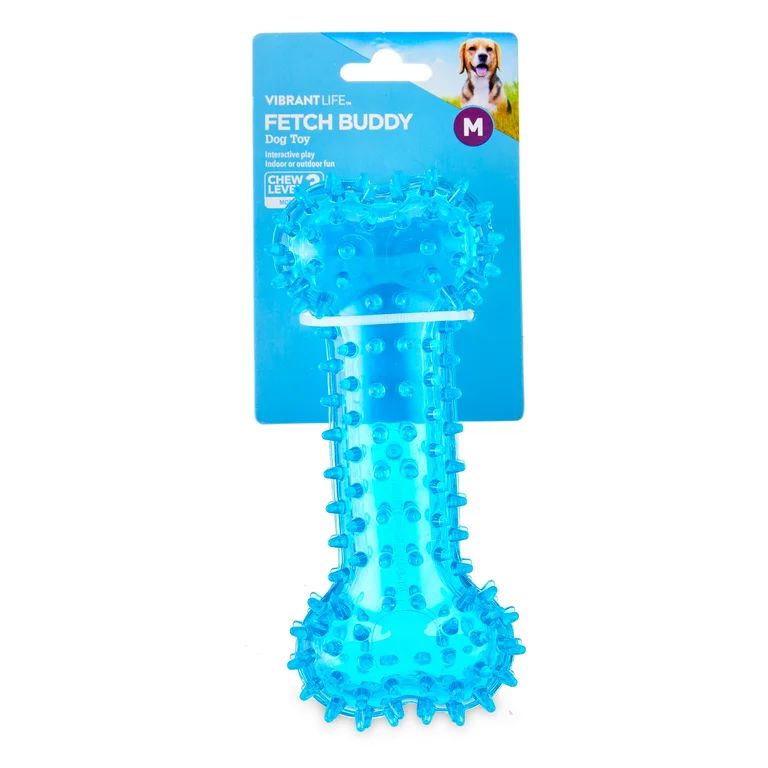 Vibrant Life Fetch Buddy Spiky Blue Bone Dog Toy, Chew Level 3 | Walmart (US)