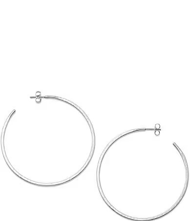 James Avery Classic Sterling Silver Hammered Hoop Earrings Extra Large - Sterling Silver | Dillard's
