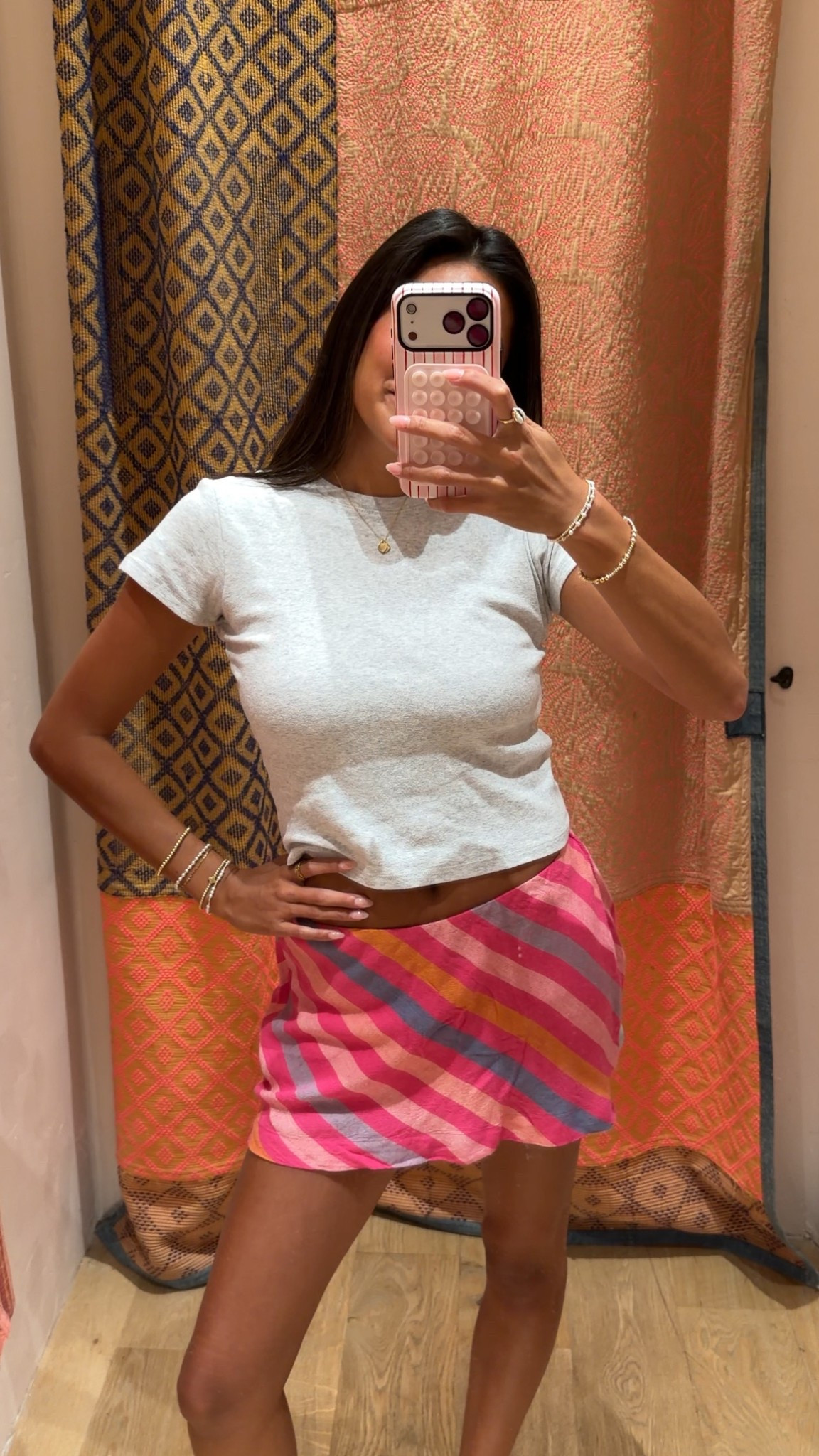 pink stripe skort🩷🩵 wearing a size small! 

#LTKootd #LTKSeasonal