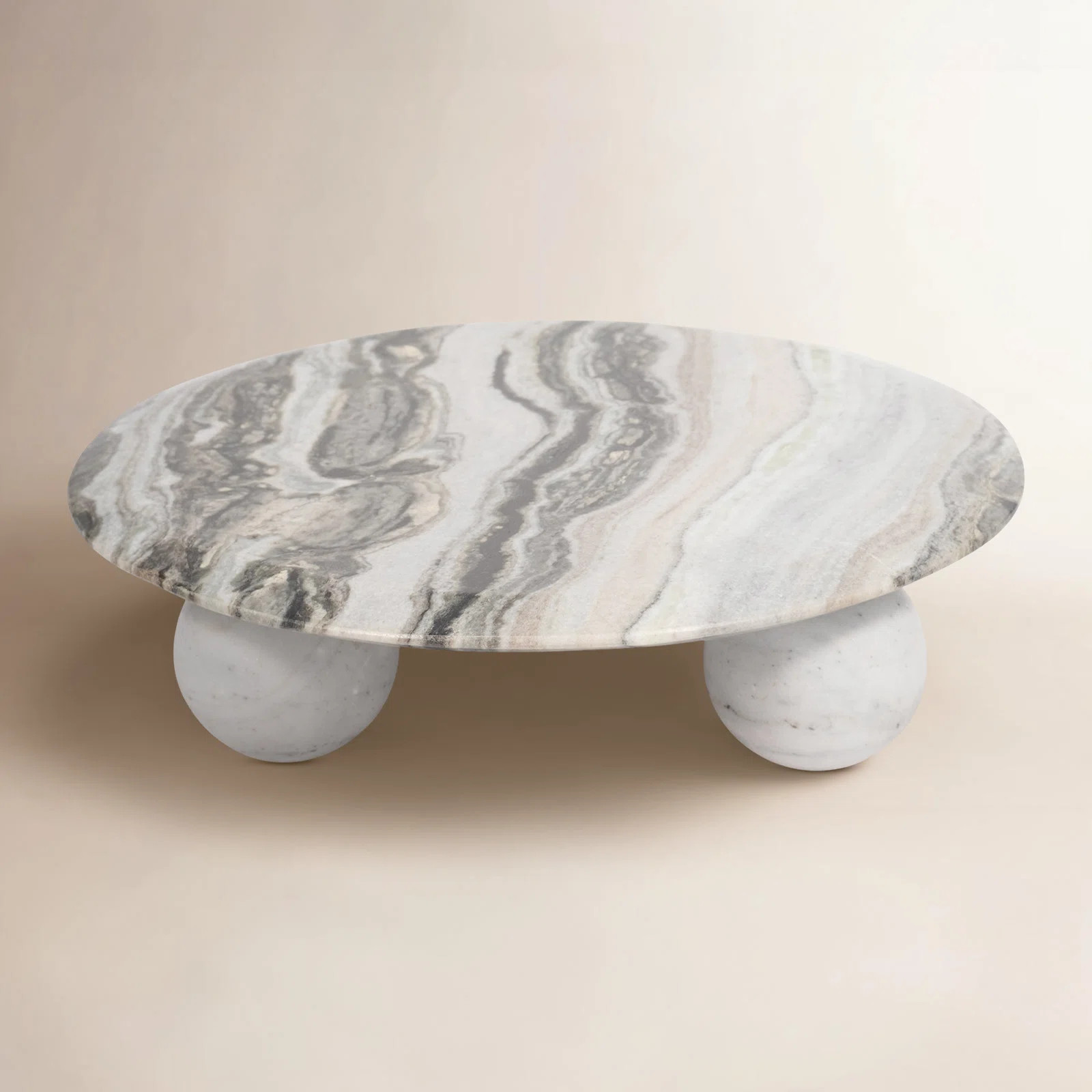 Modern Neutral 13" Ceramic Marble Riser 2tone Platter Serving Tray - 13" x 13" x 3.5" | Wayfair North America