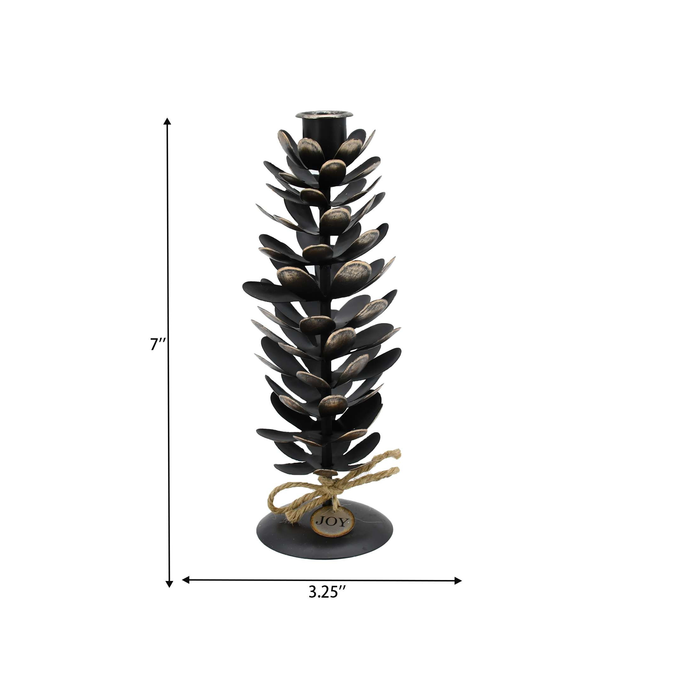 Holiday Time Metal Brown Large Pine Cone 9 Inches Christmas Candle Holder 1 Piece | Walmart (US)