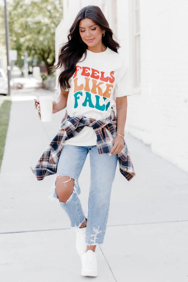 Feels Like Fall Ivory Graphic Tee | Pink Lily