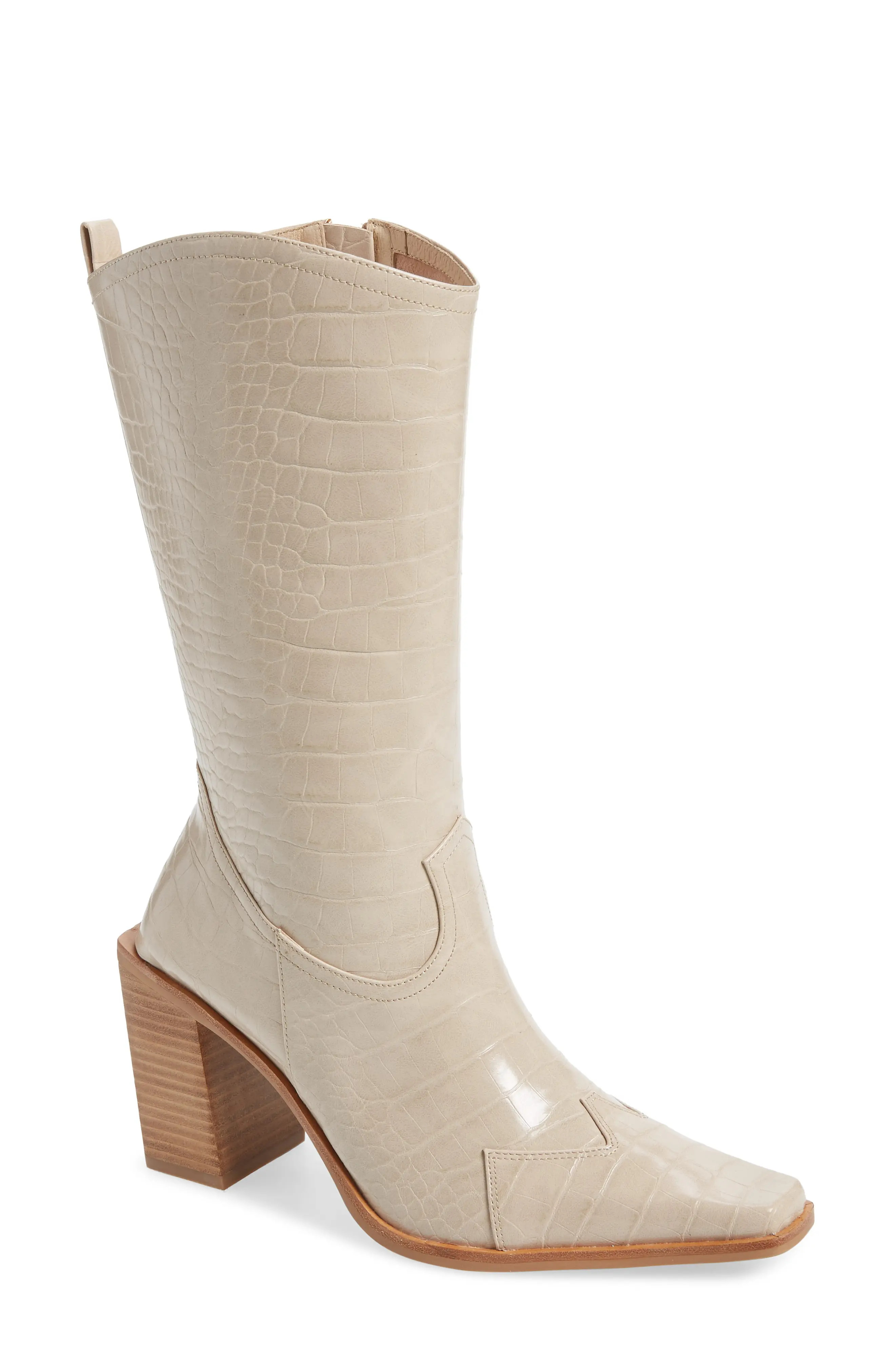 Women's Jeffrey Campbell Calimity Western Boot, Size 9 M - Beige | Nordstrom