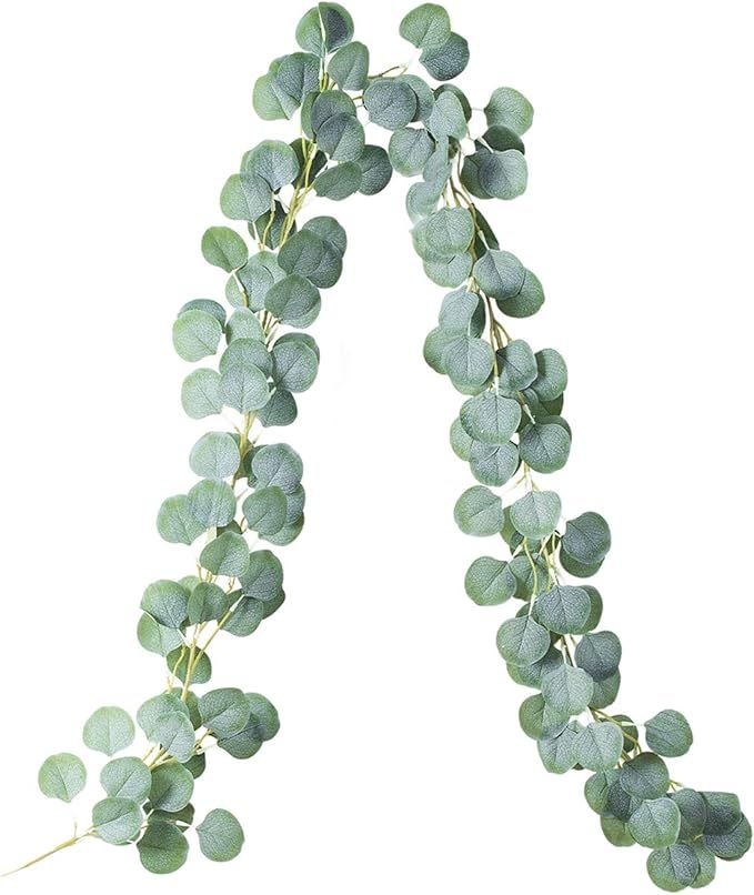 PARTY JOY Artificial Vines Faux Silk Eucalyptus Garland Greenery Wedding Backdrop Arch Wall Decor | Amazon (US)