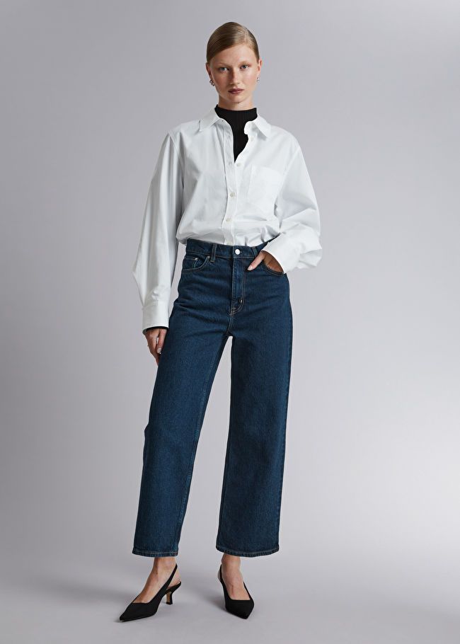 Wide Cropped Jeans - Mid Blue - & Other Stories GB | & Other Stories (EU + UK)