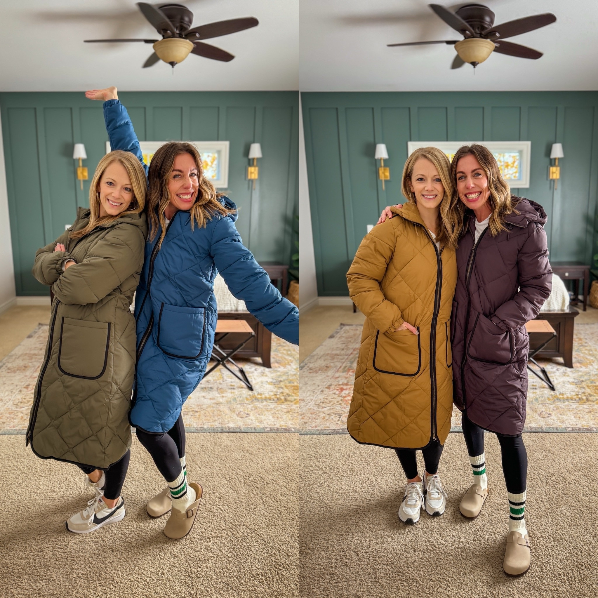 These are our absolute FAVORITE coats! It’s a wearable sleeping bag and it comes in so many fun colors! The piping detail just makes them even better! Both in size xs regulars. We are both 5’2 and size 0/2.
.
Also listed: 
⭐️ Our favorite affordable leggings (size down one) 
⭐️ Nike Waffle Debut sneaks
⭐️ The trending birk clog dupes (the best dupe by far!)
⭐️ The perfect layering tunic tops 
⭐️ And some fun vintage striped crew socks! (Gotta keep those ankles warm! 😉)

#LTKsalealert #LTKfindsunder100 

#LTKSeasonal