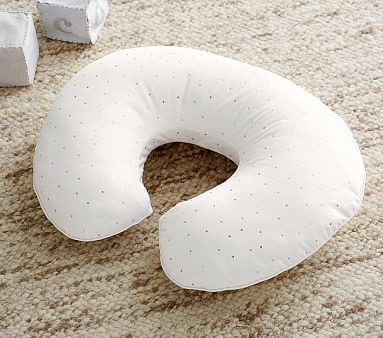 Ivory Chamois Metallic Dot Boppy® Nursing & Infant Support Pillow & Slipcover | Pottery Barn Kids