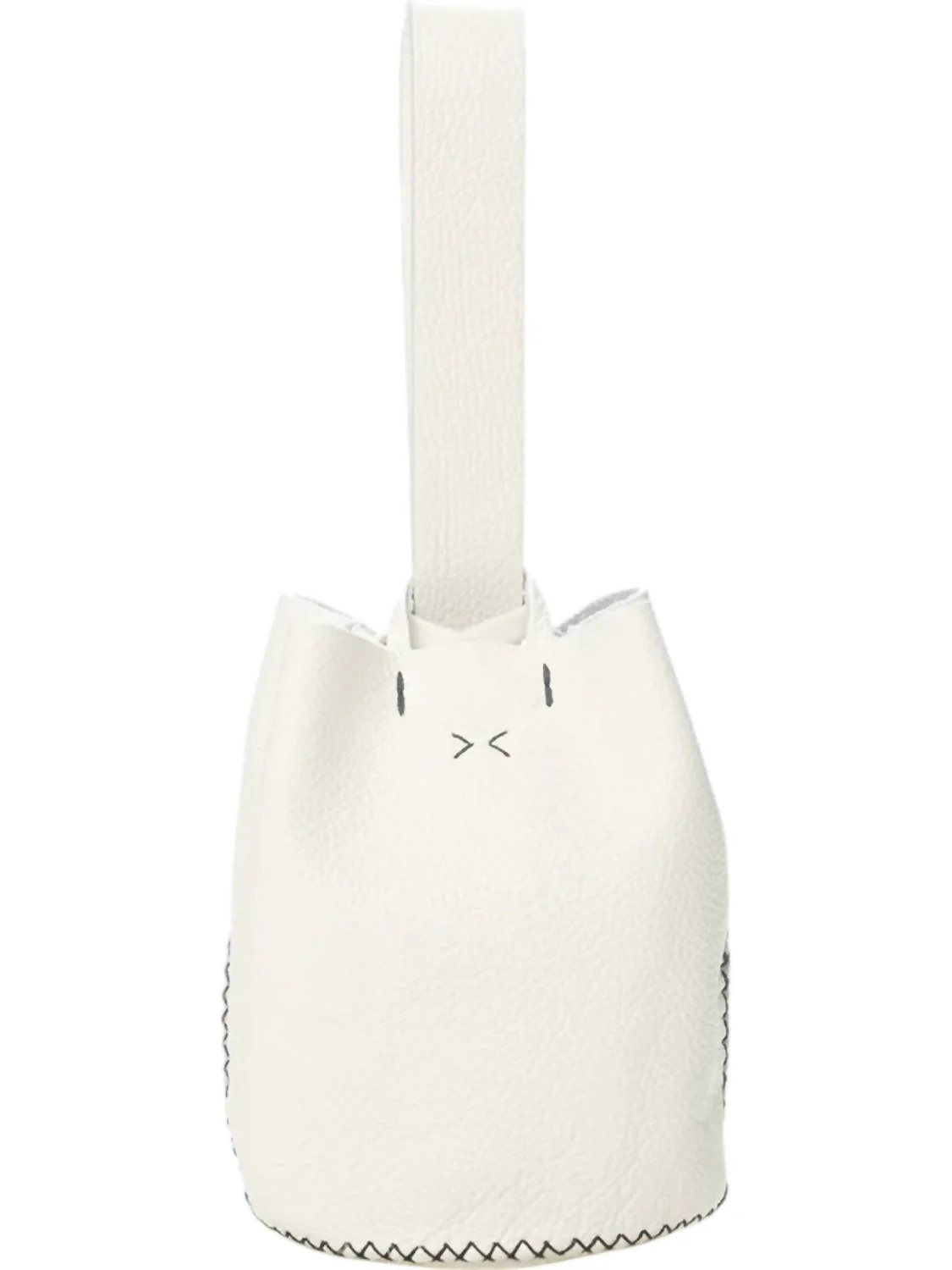 Women's Handmade Leather Bucket Bag In White | Shop Simon