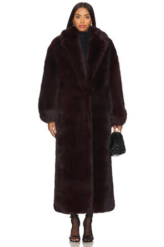 retrofete Dasha Faux Fur Jacket in Red Brown from Revolve.com | Revolve Clothing (Global)