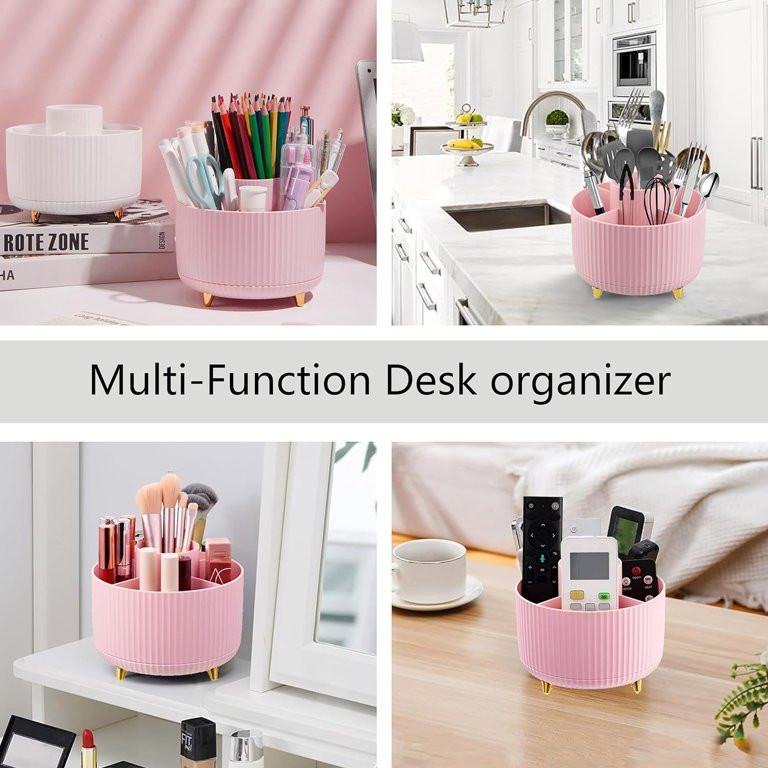 Pink Desk Accessories, Pink Office Supplies 360°Pen Holder Desk Organizers and Accessories with ... | Walmart (US)