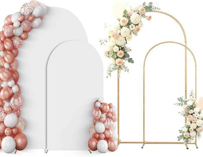 Metal Arch Backdrop Stand Set of 2 With White Cover (7.2FT+6FT) | Amazon (US)