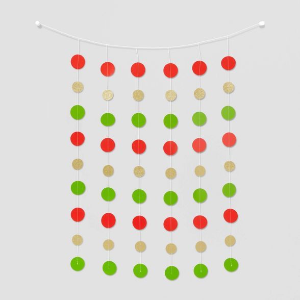 Vertical Garland Backdrop with Circles Red/Green - Wondershop&#8482; | Target