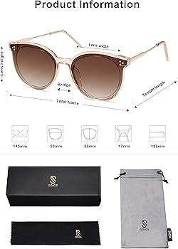 SOJOS Classic Round Sunglasses Womens Mens Trendy Oversized Shades Retro Vintage Sunnies | Amazon (US)