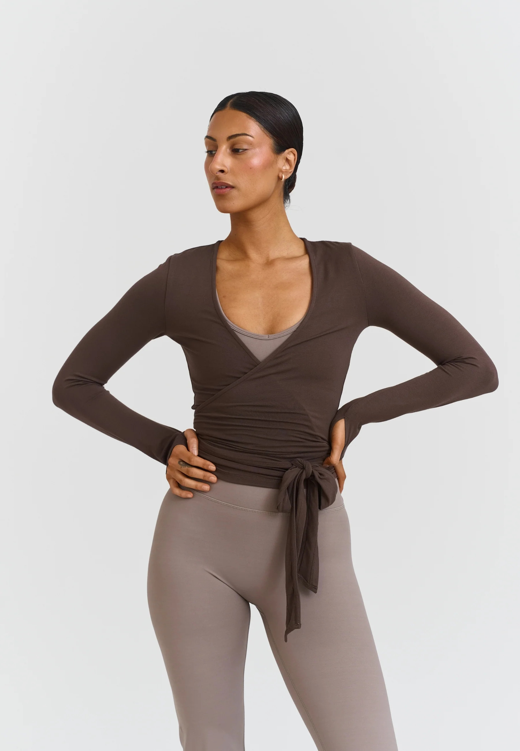 Soft Ballet Wrap Top - Espresso | Sisterly Tribe