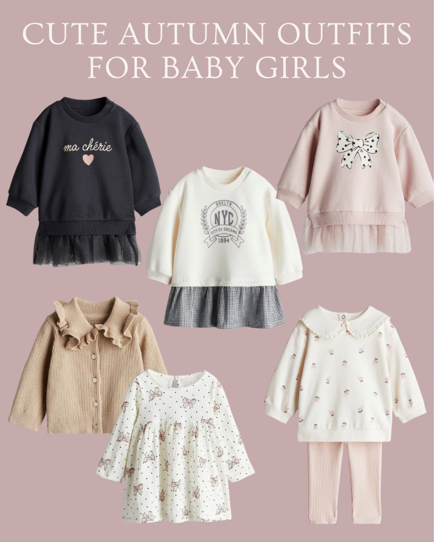 Baby girl’s outfit ideas for autumn 💗
.
Cute kid’s outfits - baby girl autumn winter clothes - layering outfits for fall - pink and baker - neutral kids clothes - h and m girls - H&M baby 

#LTKBump #LTKBaby