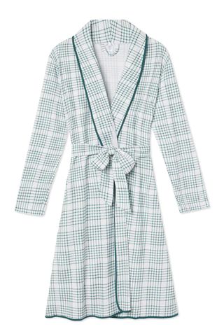 Pima Robe in Juniper Plaid | LAKE Pajamas