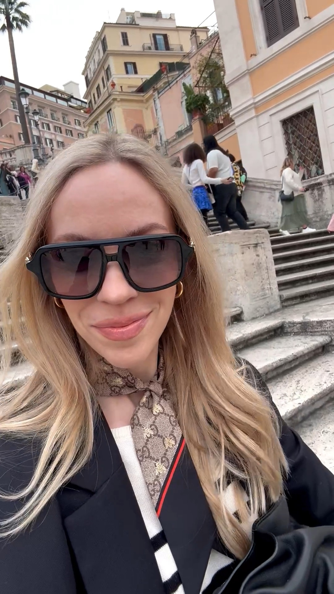 Gucci aviator sunglasses, Gucci silk scarf, European style 

#LTKSeasonal #LTKTravel #LTKdayinmylife