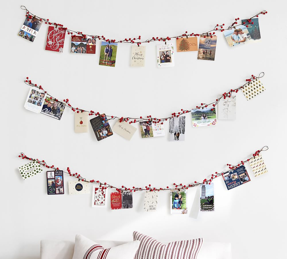 Berry Garland Christmas Card Holder | Pottery Barn (US)