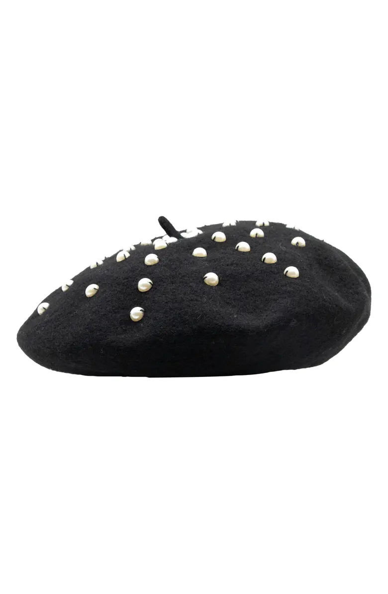 kate spade new york imitation pearl wool beret | Nordstrom | Nordstrom