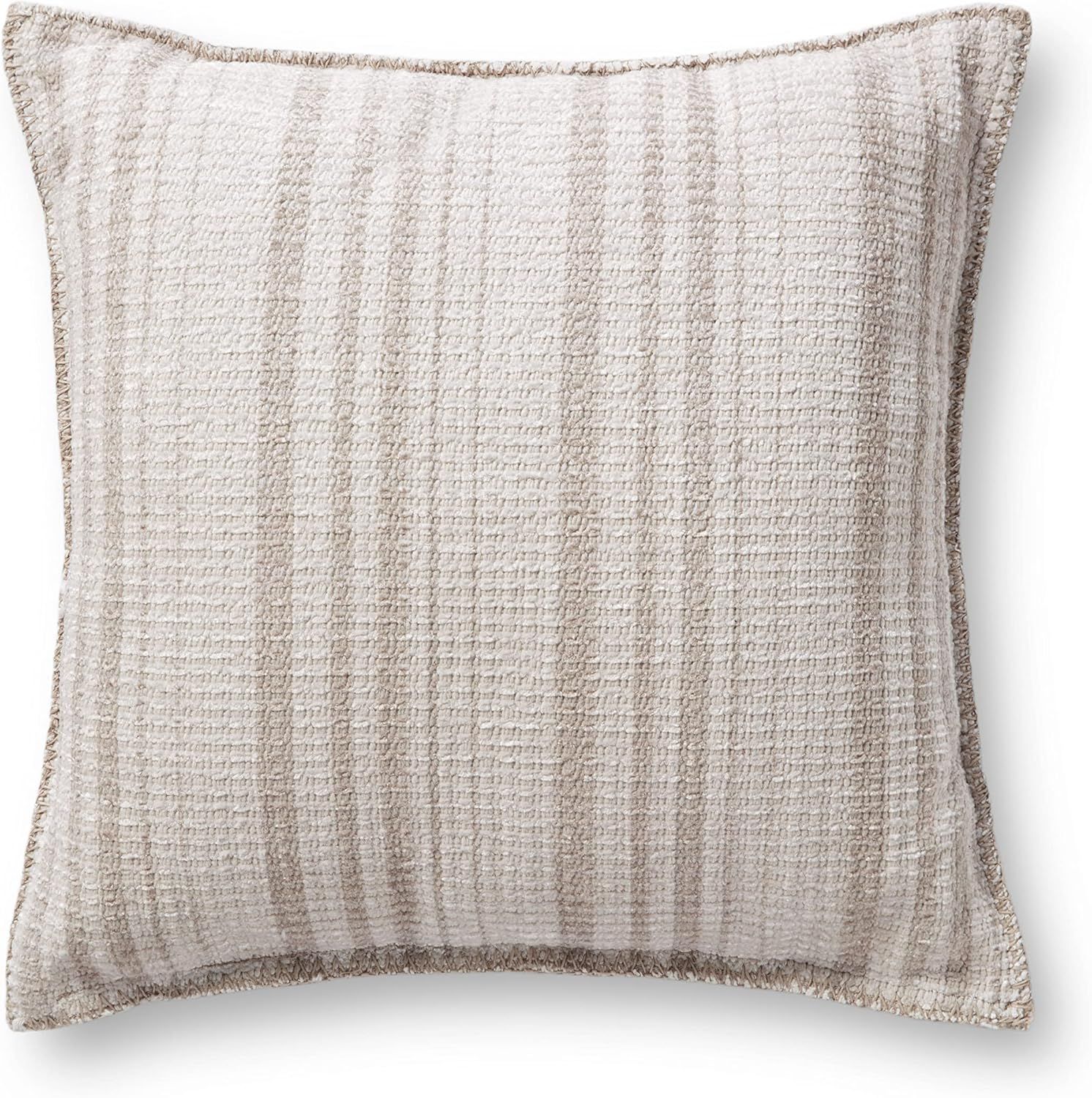 Chris Loves Julia x Loloi Pillows Collection PCJ0004 Ivory / Beige 22" x 22" w/Poly Pillow | Amazon (US)