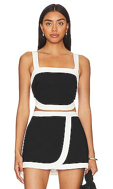 Amanda Uprichard Porsha Top in Black & Ivory from Revolve.com | Revolve Clothing (Global)